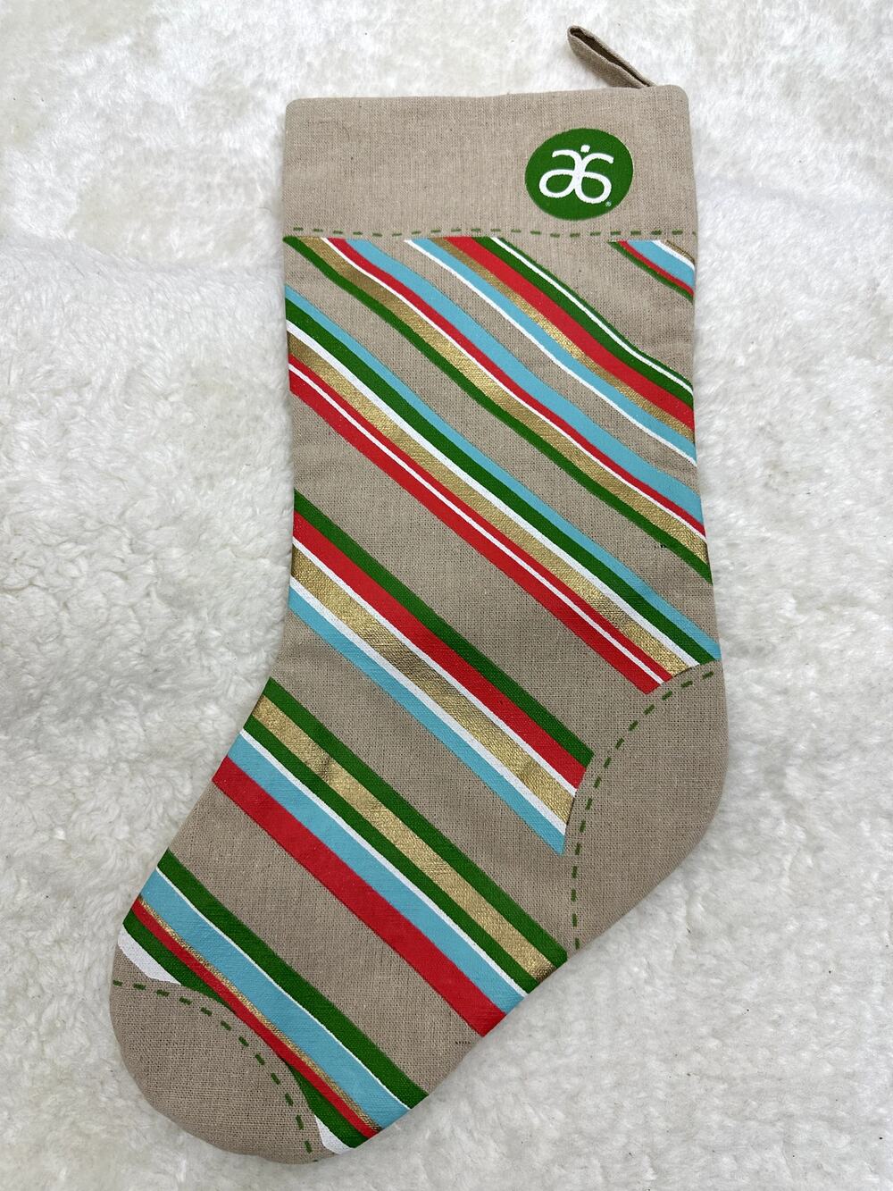 Arbonne Holiday Christmas Striped Stocking
